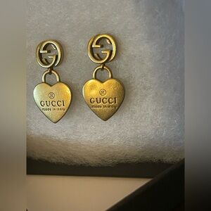 GUCCI Heart Logo Earrings
